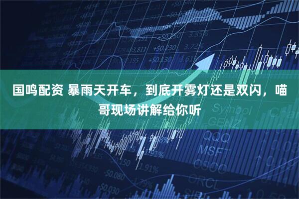 国鸣配资 暴雨天开车，到底开雾灯还是双闪，喵哥现场讲解给你听