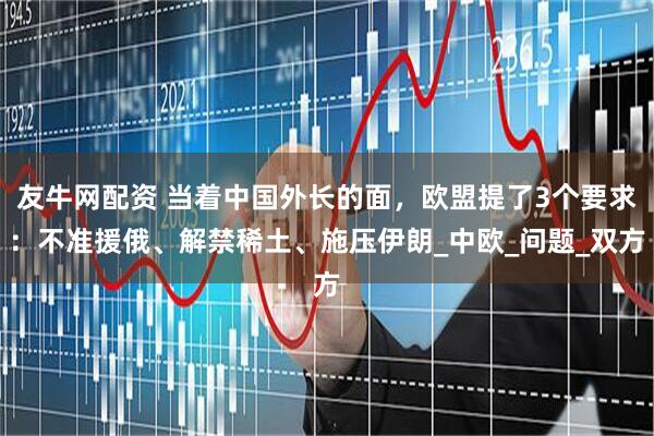 友牛网配资 当着中国外长的面，欧盟提了3个要求：不准援俄、解禁稀土、施压伊朗_中欧_问题_双方